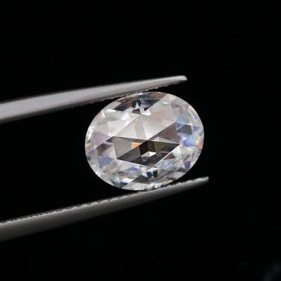 China Color Set Or Fire Moissanite Loose Moissanite Artificial Oval Main Stone Rose Cut Moissanite VVS for sale