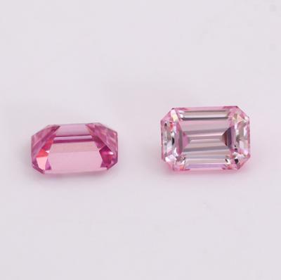 China Fire Sale Pink Rectangular Loose Moissanite Emerald Cut Loose Diamond 1-5 Ct Color or Hot Pink Set of 1-5 Ct for sale