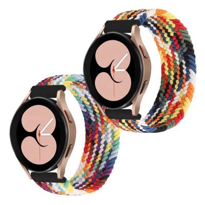 China Attractive Patterns and Comfortable Nylon Weave Pattern Braided Woven Solo Loop Watch Strap Wrist Strap Solo Loop Braided Watch Bands for Samsung Galaxy Watch4 for sale