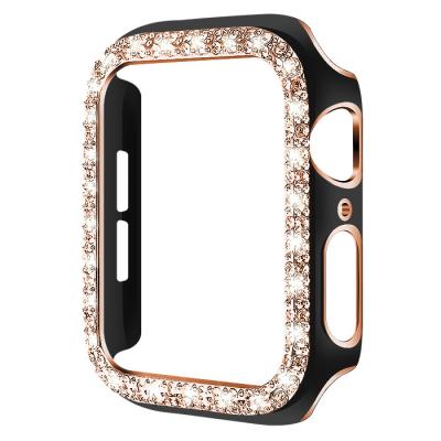 China Global Protective Case For Luxury Watch 44mm Watch Protector 40mm Bling Diamond Watch Case For Apple 6 Series Cover for sale