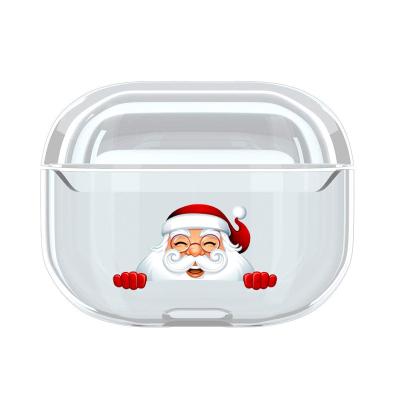 China Anti-scratch; Shockproof Carrying Case for Airpods pro, Custom Cute Transparent PC Christmas Cartoon Protective Cover Case for Airpods 3 for sale