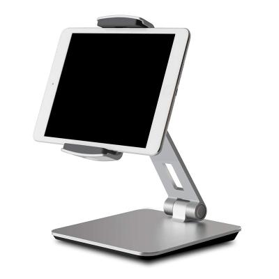 China Easy to Use and Portable Universal Aluminum Foldable Mobile Phone Holder Smartphone Mount Cell Phone Desk Stand for iPad Desk Stand for sale