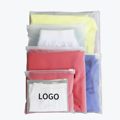 China Recyclable For Small Business Frosted Logo PVC Customized Packaging Bags For Apparel Bath Clothes Cosmetic Zipper Lock Pouch Plastic Bag for sale