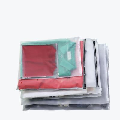 China Hot Sale Matte Frosted Recyclable PVC EVA Slider Zip Pouch Poly Bag, Logo Cosmetic Resealable Plastic Zipper Printed Custom Wholesale Bags for sale