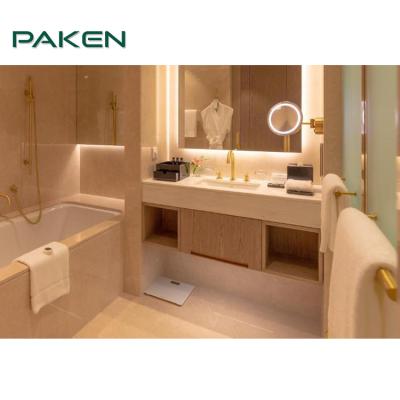 China Durable Design American Complete Hotel Villa Project Bathroom Furniture Wash Basins Vanity And Sink Set for sale