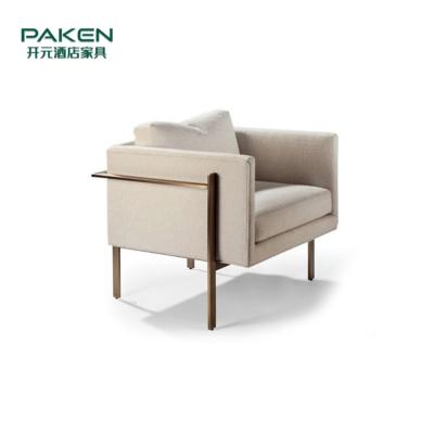 China Custom Unique Leisure Chair OEM Design Metal Frame Upholstered Armchair For Hotel Cafe Restaurant for sale