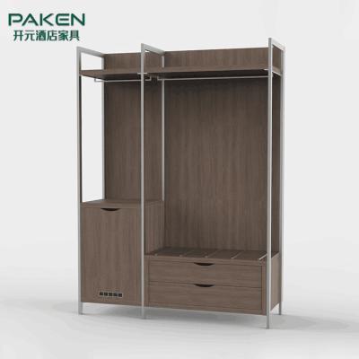 China Foshan custom factory custom made hotel storage wardrobe and luggage rack set for star hotel for sale