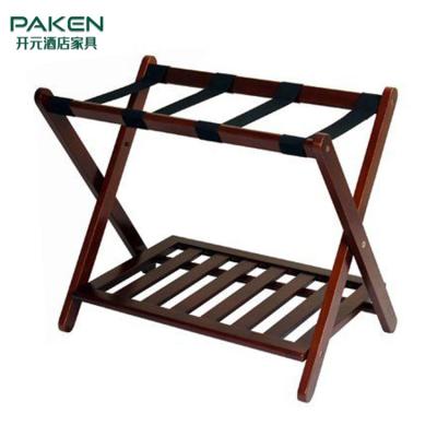 China OEM Custom Solid Wood Folding Luggage Rack For 5 Star Hotel Bedroom for sale