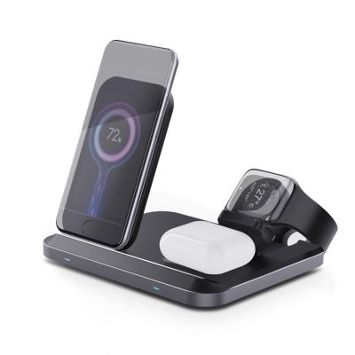 China DW08 3in1 Fast Wireless Charger Stand Wireless Desktop Fast Charging Qi Charger New Product Trending Wireless Charger Desktop for sale