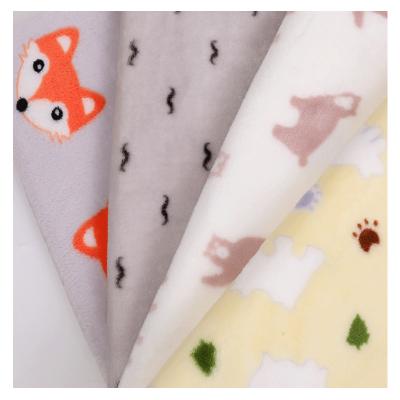 China Waterproof Wholesale Animal Printed Coral Fleece Fabric for sale