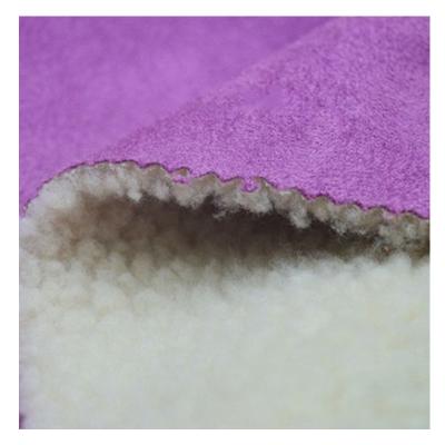 China Wholesale Bonded Waterproof Sherpa Fleece Suede Fabric 325gsm for sale