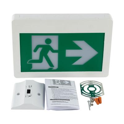 China Canada Hotsale 110V-240V Eco-friendly CE ROSH Thermal ABS Plastic ABS Exit Sign For Recessed Ceiling for sale