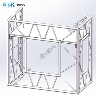 China Outdoor Design Alumínio Mobile DJ Table com comprimento de 1250mm e superfície de truss prata à venda