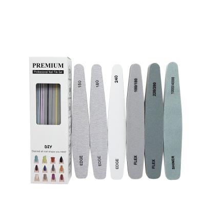 China 6pcs Nail Files Nail Salon Set And Pad Set With Packing Box for sale