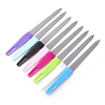 China Durable Professional Stainless Steel Nail File With Plastic Handle for sale