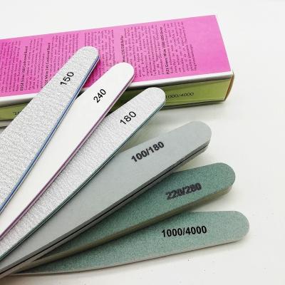 China 100 Pack Nail Salon 6 Edge Flex Shiner Nail Files of 150 180 240 1000 4000 Grit Nail Salon Tools Set for sale