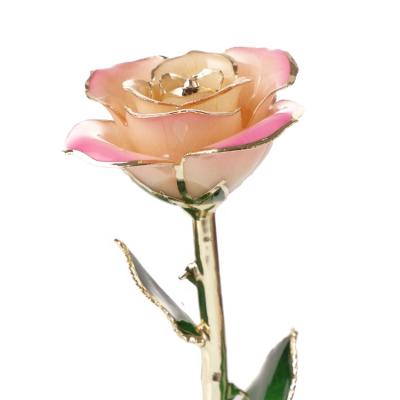 China Amazon Hot Selling Festival Home Decoration Gold Balanced Rose Flower Girlfriend Gift 24k Gold Plated Natural Rose For Valentine's Day, Mother's Day Gifts for sale