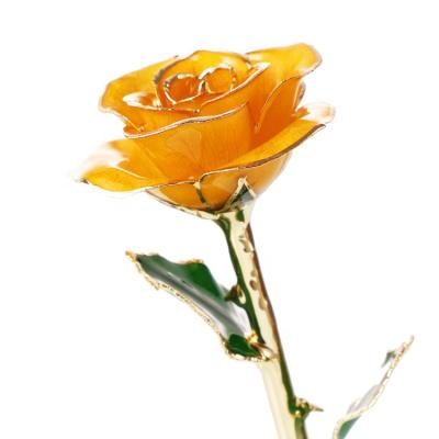 China Celebration Eternal Love Rose Dipped in 24k Yellow Gold Color Flower for Father's Day, Births, Christmas Gifts and Home Decor for sale