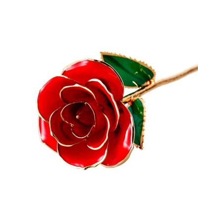 China Real Birthday Gifts 24k Rose Gold Plated Rose Gold For Christmas, Valentine's Day Rose With Gift Box Forever Gifts for sale