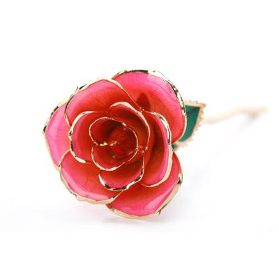 China Real Indoor Decoration 24k Rose Gold Balanced Forever Rose Making With Gold Rose For Christmas, Valentine's Day Gift Box Gifts for sale