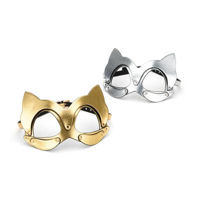 China Sexy ADULT PU Leather For Women BDSM Fetish Cat Ears Blindfold Halloween Carnival Club Party Catwoman Cosplay for sale