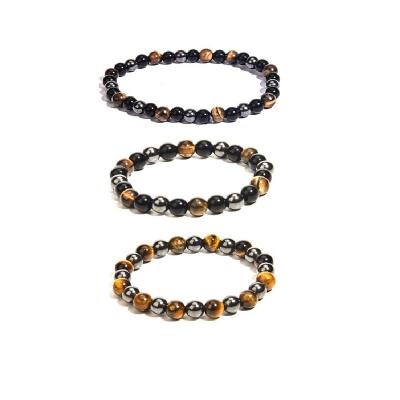 China 2022 CLASSIC Charm Stem Eye Natural Stone Beads Hematite Obsidian Bracelets For Women Men Jewelry Beaded Bracelet for sale