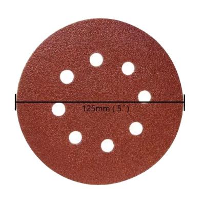 China 2021 China Hot Selling 5 Inch Red Sanding Log Distribution Tour Strong Longevity Diamond Sandpaper Disc for sale