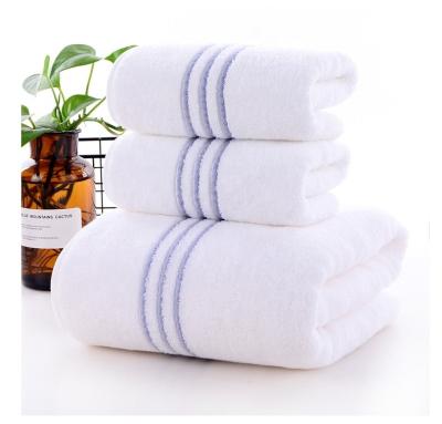 China Compressed Wholesale Luxury Towels Set Bath+ Face + Hand Towels 100% Egyptian Cotton White Bath Towel for sale