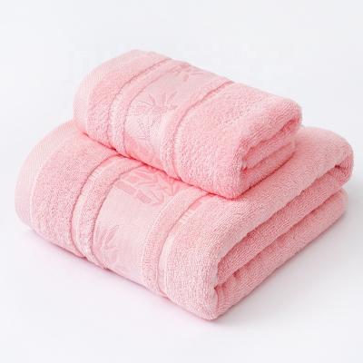 China Sustainable Thick Absorbent Luxury Bathroom Bamboo Fiber Towels Set Bath Home Face Towel For Adults for sale