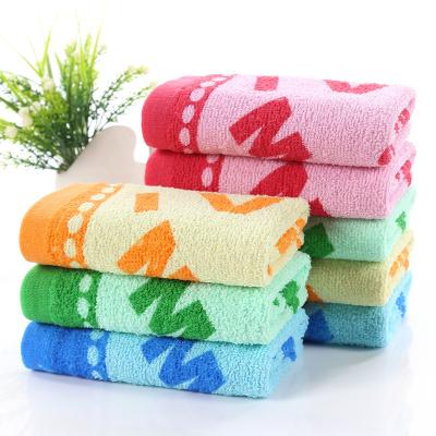 China Viable Chinese manufacturer wholesale pure cotton 35*75 printed towel gift protection supermarket work logo printed towel for sale