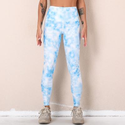 China Digital print tie-dye buttocks yoga pants sports running pants, yoga clothes women for sale