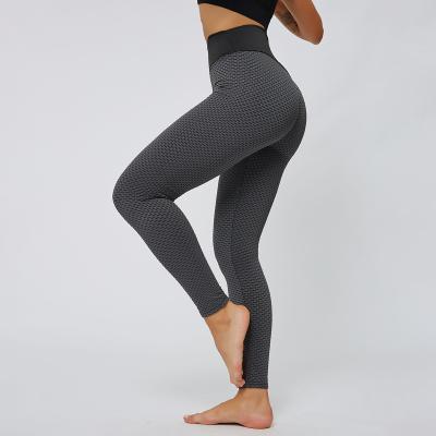 China Flower yoga pants, skinny gym pants, high-waisted classic honeycomb pants women for sale