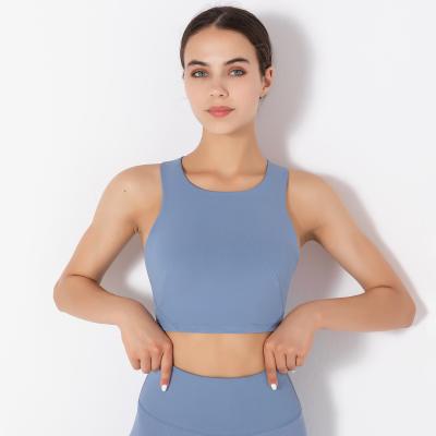 China Fitness yoga vest women huddle shock absorption sports running bra fitness underwear sports vest for sale