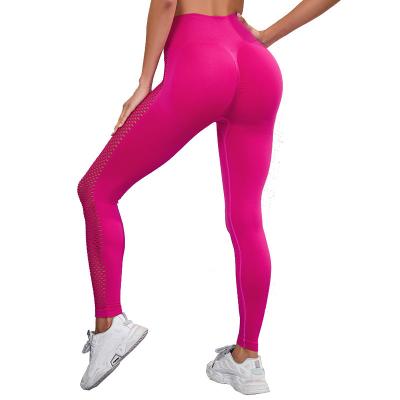 China Hollow-out yoga pants high-waisted slim yoga pants hip-lifting stretch sports pants fitness peach hips quick dry for sale