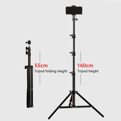 Chine 1.6M Light Stand High Quality metal Floor Mobile phone Tripod Stand For Camera Video Shooting à vendre