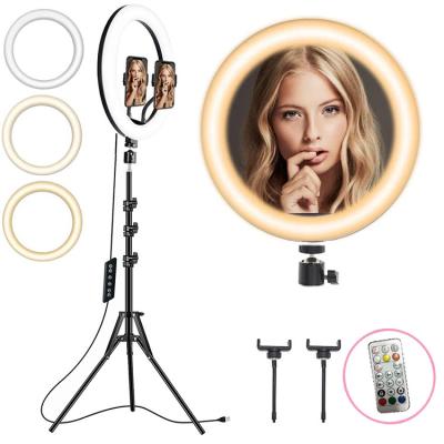 China 12 inch RGB Dimmable selfie led ring flash light with tripod stand lighting ring lamp for video tik tok youtube for sale