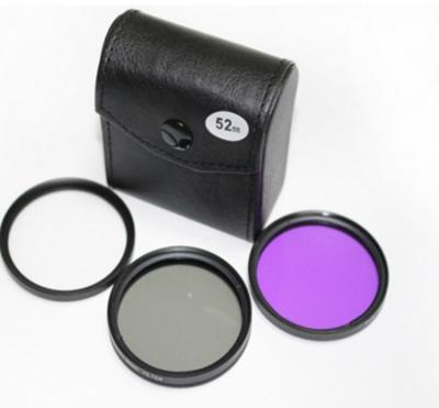 中国 Digital Camera Accessories 58mm 3 in 1 package set UV CPL FLD camera lens filter kit 販売のため