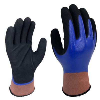 China Flexible 13 gauge first fully coated with nitrile, secondary palm coated sandy nitrile, nylon knit liner for sale