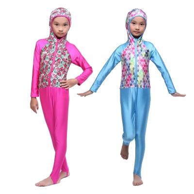 China Traditional Conservative Warm Breathable One-Piece Selling Girl Muslim Swimwear for sale