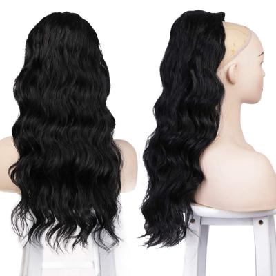 China Wholesale Cheap Body Wave 24 Inch Long Extension Synthetic Hair Ponytail Curly Body Wave Heat Resistant Wavy Wigs For Women for sale