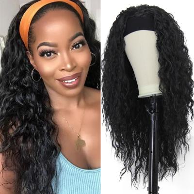 China Pretty and Soft Headband Wigs Headband For Women Long Water Color Natural Looking Wigs Wave Wig With Headbands Tied Synthetic Heat Resistant Hair for sale