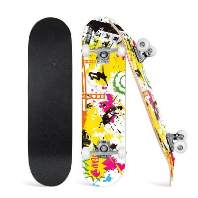 China Complete Skateboard Skateboard Beginners Maple Double Kick Deck Professional Wood Concave Tower Cruiser Skateboard for sale