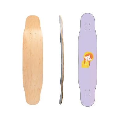 China Wholesale Custom Printed Pro Skater Couples Skateboard Dancing Style Longboard Blank Maple Longboard Slanted Deck for sale