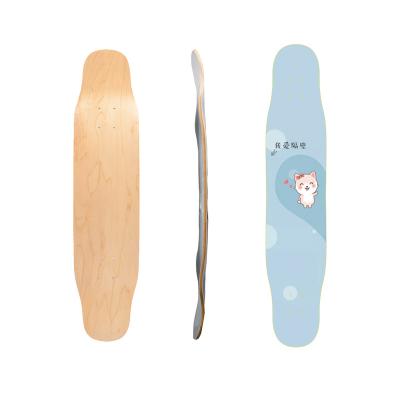 China White Professional Free Custom Carbon Skateboard Couples Skateboard Deck Maple Longboard Slanted Decks for sale