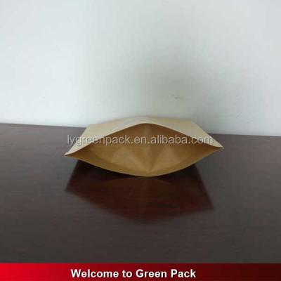 China Moisture Proof Recycle Resealable Custom Design Resealable Zipper Locked Stand Up Clear Window Brown Kraft Paper Bag for sale