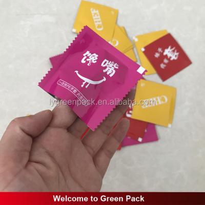 China Aseptic Small Size 3 Side Gusset Plastic Tea Packaging Bag for sale