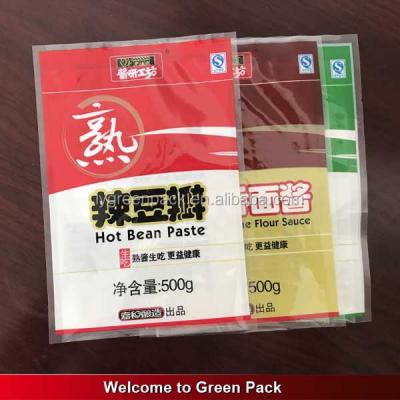 China Disposable Plastic PET/PE Laminated Material Hot Filling Tomato Sauce Ketchup Packaging Bag for sale