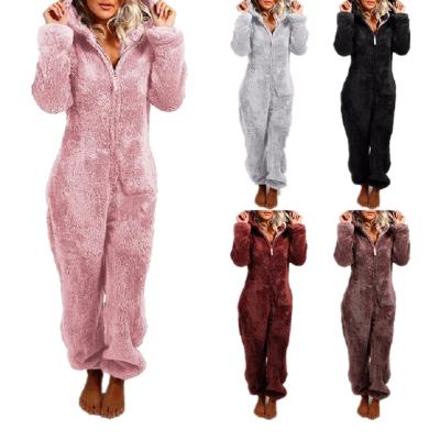 China Wholesale Winter Holiday Thermal Children's Velor Thermal Pajamas Mow Mommy and Me Family Thick Plush Pajamas for Women for sale