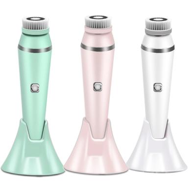 China JOSUNN Mini Waterproof DEEP CLEANSING Face Massager Sonic Ultrasonic Cleansing Exfoliator Facial Cleansing Brush With 4 Head for sale