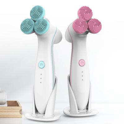 China JOSUNN 3D Electric Clean Face Skin Brush 360 Vibration Rotating Rechargeable Deep Cleansing Brush Facial Cleansing Brush for sale